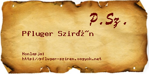 Pfluger Szirén névjegykártya